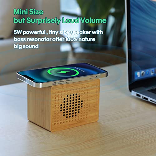 Handmade Bluetooth Speaker with 10W Wireless Charger, 12-Hour Playtime