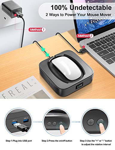 Undetectable USB Mouse Jiggler with LED Display and Adjustable Frequency